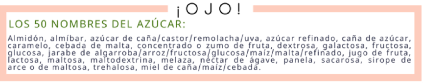 peligros del azucar informacion nutricional