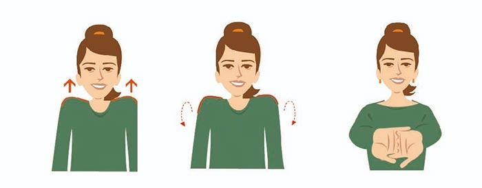 Estiramiento de hombros infografía