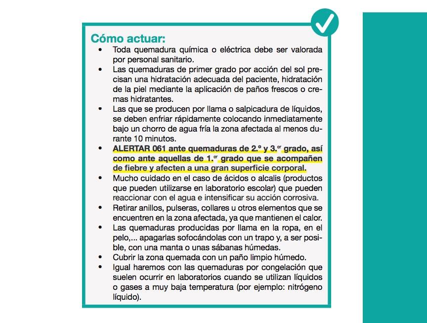 Como actuar en caso de una quemadura
